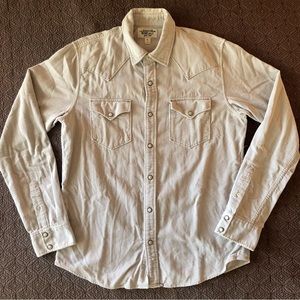 Vintage cream corduroy pearl snap